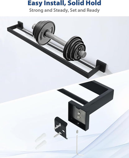 Alise Double Towel Bars Towel Rack for Bathroom Wall Mount 32 Inch,Black | SUS304 Stainless Steel Bathroom Towel Holder, Square Towel Rod Towel Hanger for Bathroom Lavatory Kitchen