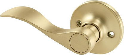Design House Springdale Passage Hall Closet Interior Door Lever Handle Lockset, Non-Locking Handle Hardware, Satin Gold, 6.375 in x 1.94 in x 2.625 in, Item 728899