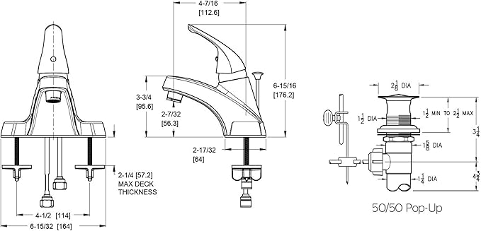 Pfister LG1427000 Pfirst Series Single Control 4 Inch Centerset Bathroom Faucet in Polished Chrome, Water-Efficient Model
