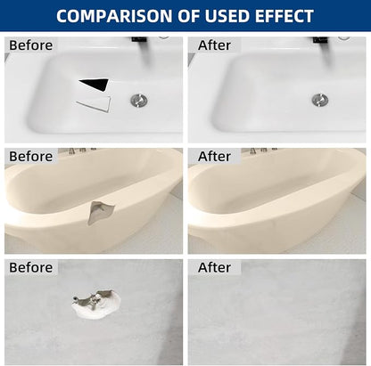 Tub and Fiberglass Shower Repair Kit White, Porcelain Tile Repair Kit | Porcelain Sink and Acrylic Bathtub Repair Kit for Cracks Chips Dents Holes Almond/Biscuit/Bone 3.7oz