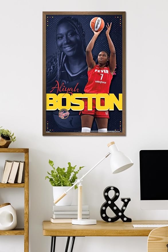 Trends International WNBA Indiana Fever - Aliyah Boston 25 Wall Poster, 34L x 22.4W, Bronze Framed Version