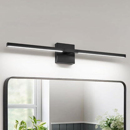 Black Bathroom Vanity Light, 31 Inch LED Light Bar Over Mirror | Modern Bathroom Light Fixture Over Mirror for Vanity, 360° Rotatable Dimmable LED Wall Mounted Lighting, ETL Certified