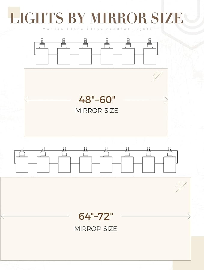 6-Light Bathroom Vanity Light,White Frosted Glass,Oil Rubbed Bronze | 41 Inch Over Mirror Wall Light,E26 sockets,for bathroom mirror,powder room,dressing area