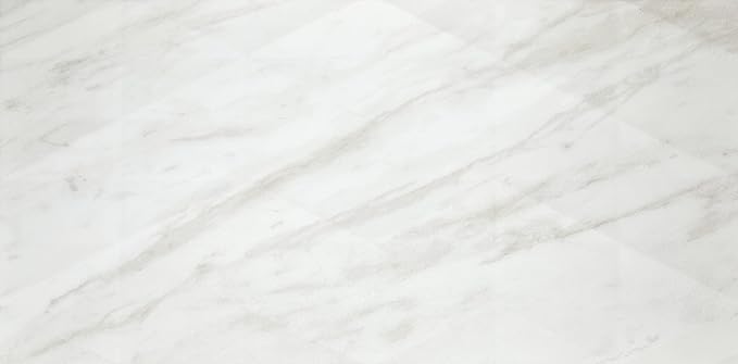 Daltile Perpetuo 12" x 24" Marble Look Ceramic Multi-Geometric Wall Tile in Satin Timeless White for Kitchen Backsplashes, Living Room or Bathroom Walls | (8 PC Per Carton) (15.52 SQFT Per Carton)