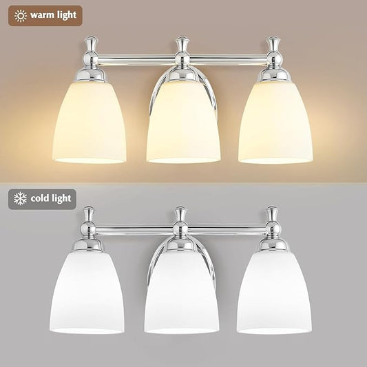 Bathroom Light Fixtures, 3 Light Bathroom Lighting Fixtures Over Mirror Wall Mounted Lighting Chrome Vanity Light for Living Room Cabinet