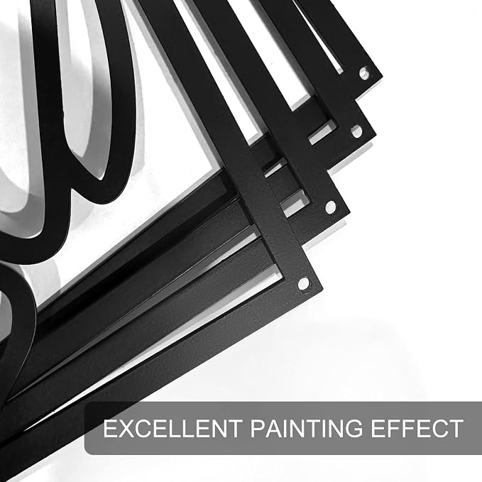 Glamativity 4 Pack Black Abstract Metal Wall Art, Minimalist Décor Single Line Art Wall Décor, 3D Textured Metal Wall Sculptures, for Living Room Bedroom Bathroom Study Room (Black Abstract, M Size 16 x 11'')