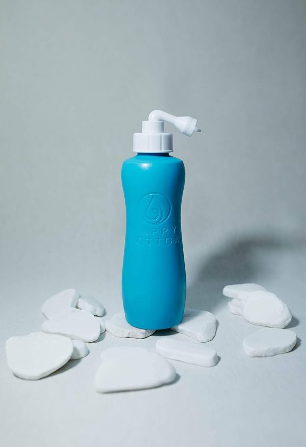 Happy Bottom Portable Bidet | Leak Free Handheld Travel Bidet and Peri Bottle with Angled Nozzle Sprayer | 400 ml Capacity | with Travel Bag
