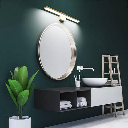 Ralbay 24inch Modern Gold Bathroom Vanity Light Frosted Aluminum Modern LED Gold Bathroom Light Fixtures White Light 6000K