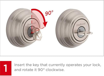 Kwikset 991 Tustin Entry Lever and Single Cylinder Deadbolt Combo Pack featuring SmartKey in Venetian Bronze (99910-041)