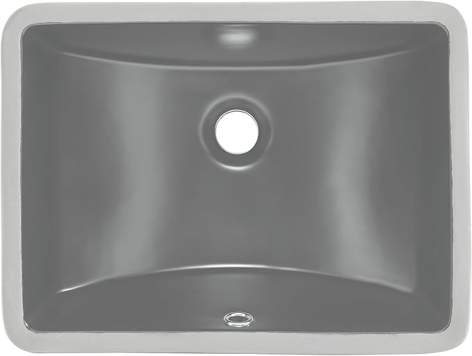 Plaisir 18.5" Rectangular Ceramic Undermount Bathroom Sink in Matte Gray