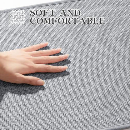chakme Bathroom Rugs Mat 47x17, Ultra Thin Non Slip Bath Mat Runner Quick Dry Absorbent Bath Mat for Bathroom Floor, (Light Grey, 47"x17")