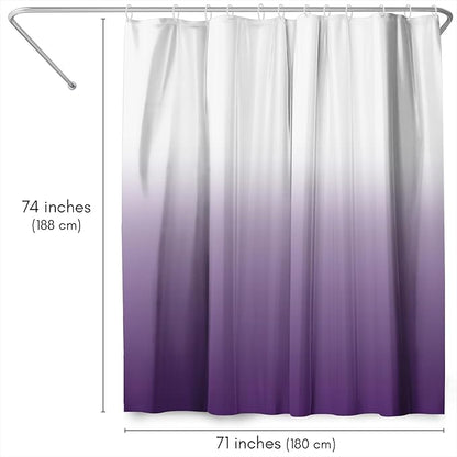 Americanflat 71x74 Purple Ombre Shower Curtain - Water-Resistant Long Shower Curtain with Durable Grommets and 12 Hooks - 100% Polyester