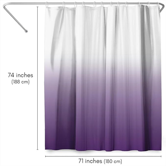 Americanflat 71x74 Purple Ombre Shower Curtain - Water-Resistant Long Shower Curtain with Durable Grommets and 12 Hooks - 100% Polyester