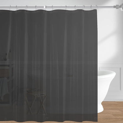 downluxe Shower Curtain Liner, PEVA Plastic Shower Liner with 3 Magnets, 72" x 72" Waterproof Bathroom Curtain, Dark Grey, 1 Pack