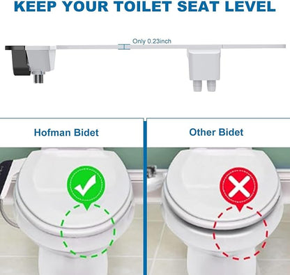 Bidet Attachment for Toilet Seat Water Pressure, Hygienic Bidets Attachment for Existing Toilets - Adjustable Fresh Water Pressure Dual Nozzle (Frontal & Rear Wash) Easy to Install,