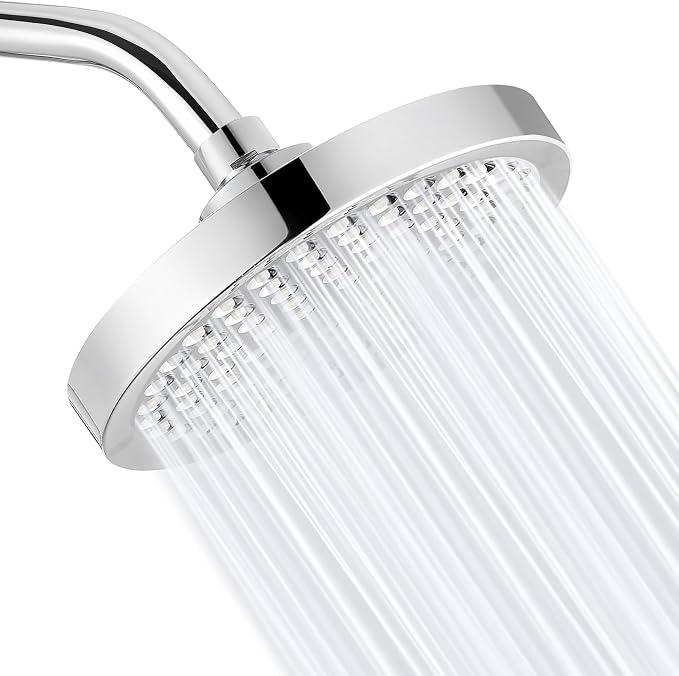 High Pressure Rain Shower Head, High Flow Pressure Boosting Adjustable Rainfall Showerhead, Awesome Shower Experience Even At Low Water Flow, Chrome