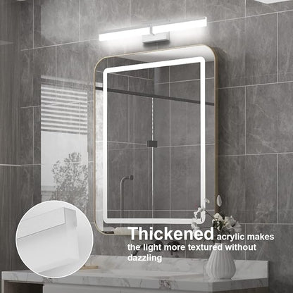 Tipace LED Bathroom Vanity Lighting Fixtures 24 inch Modern Silver Vanity Lighting Over Mirror Bathroom Wall Light (White Light 6000K)