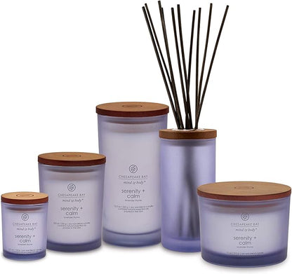 Chesapeake Bay Candle Medium Jar Scented Candle Serenity + Calm (Lavender Thyme) Home Décor Orange Gifting Idea Burn Time of 50 Hours (Pack of 4)