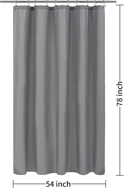 ALYVIA SPRING 54x78 Stall Waterproof Fabric Shower Curtain or Liner Grey | 2 Magnets, Soft Cloth & Hotel Quality, Machine Washable, Light-Weight, Long Stall Size