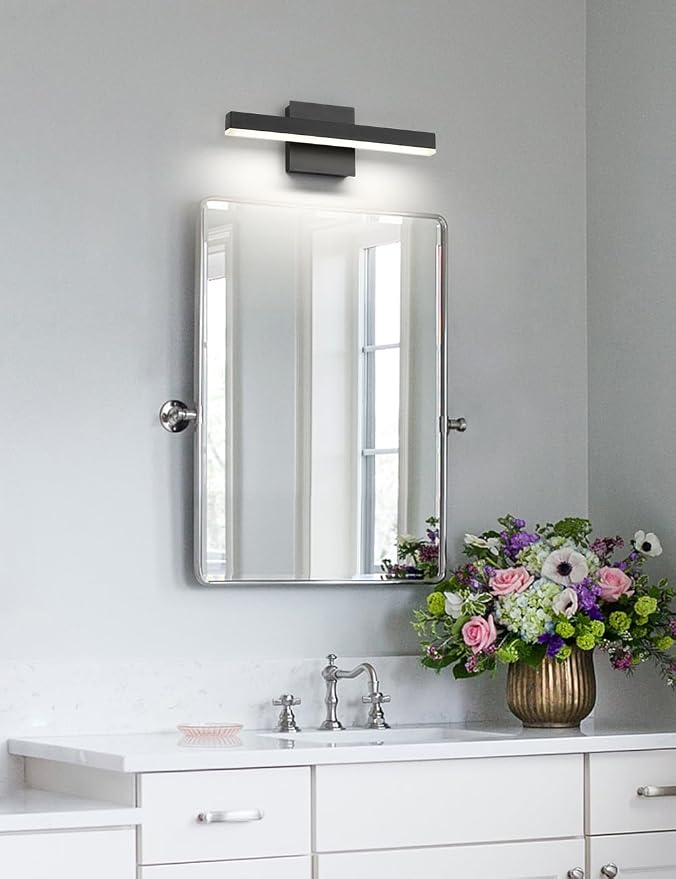 Joossnwell Black Bathroom Vanity Light Fixtures, LED Bathroom Lighting Bar | ETL Certificated, Dimmable 5CCT, Modern Vanity Lighting, Bath Lights Fixture Over Mirror 15.75 Inch 12W