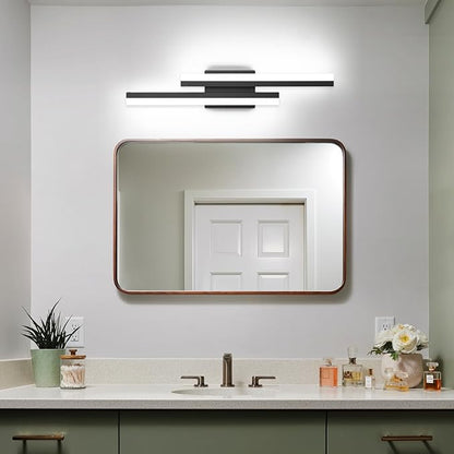 PRESDE 24 Inch LED Bathroom Vanity Light Bar, Modern Black Wall Lighting Fixture Over Mirror 5CCT