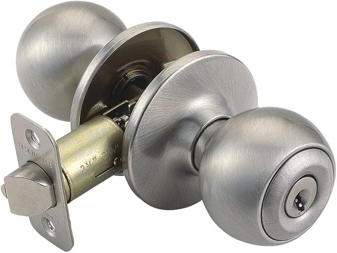 Design House 781880 Ball Keyed Entry Door Knob Satin Nickel