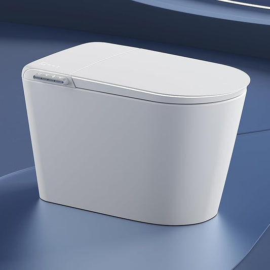 Modern Smart Toilet, One Piece Toilet with Auto Open/Close Lid, Heated Seat, Bidet Function, Warm Air Dry, Foam Shield, Auto Deodorization, Night Light, Remote Control
