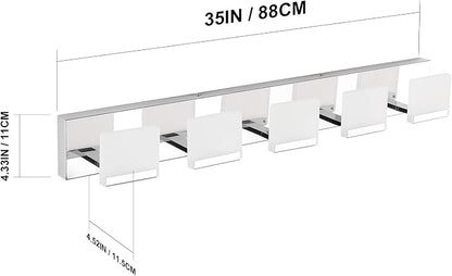 Ralbay LED Modern Bathroom Vanity Lights 5 Lights Acrylic Stainless Steel Bathroom Wall Light Fixture