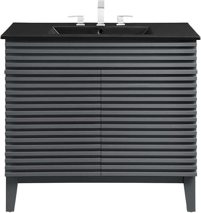 Modway Render 36" Bathroom Vanity in Gray Black