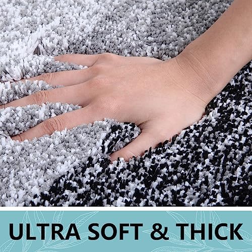 Arotive Microfiber Bathroom Rugs, Shaggy Soft Absorbent Bath Rug, 47x20