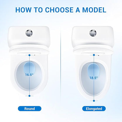 KHE Round Toilet Seat 16.5 Inch, Soft Close Toilet Seat with No-Touch Handle, Quick Release for Easy Cleaning, Non-Slip Bumpers, Durable PP, White