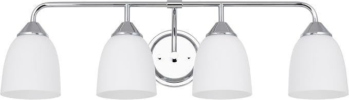 Chrome 4-Light Traditional Bathroom Vanity Light Fixtures Over Mirror, Modern Vanity Lights for Living Room, Standard E26 Base, Chrome