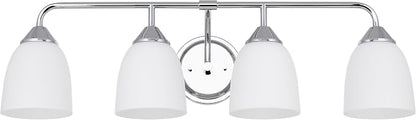 Chrome 4-Light Traditional Bathroom Vanity Light Fixtures Over Mirror, Modern Vanity Lights for Living Room, Standard E26 Base, Chrome