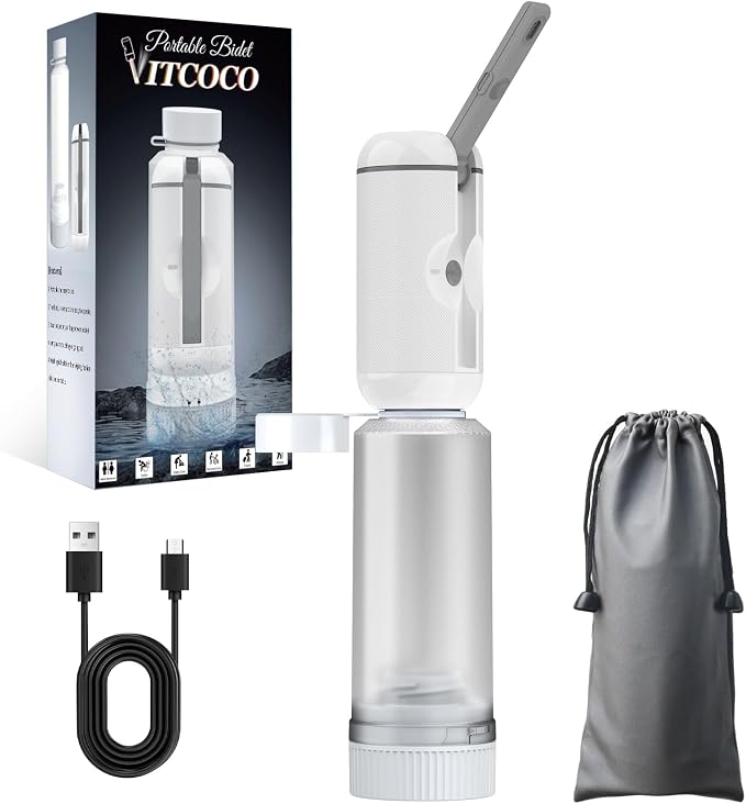 Portable Bidet for Travel, Rechargeable Waterproof Sprayer,White | Portable Rechargeable Waterproof Bidet Sprayer for Travel, High Pressure Handheld Bidet for Personal Hygiene Cleaning