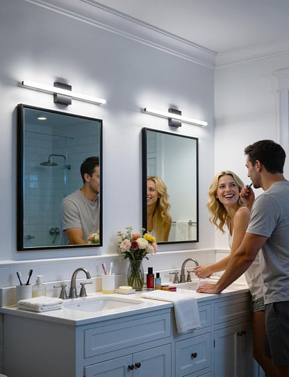 Led Vanity Lights Over Mirror Soft Shadow Free Black Bathroom Lamp for Wall,14W 24 Inch Long Restroom Lighting Bars Cool White 6000K Lámparas Luces para Baños Sobre Espejo Modernas 2 Pack