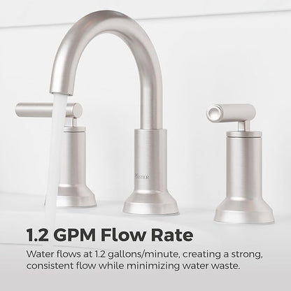 Pfister Capistrano Bathroom Sink Faucet, 8-Inch Widespread, 2-Handle, 3-Hole, NSF Certified, Spot Defense Brushed Nickel Finish, LF049CSOGS