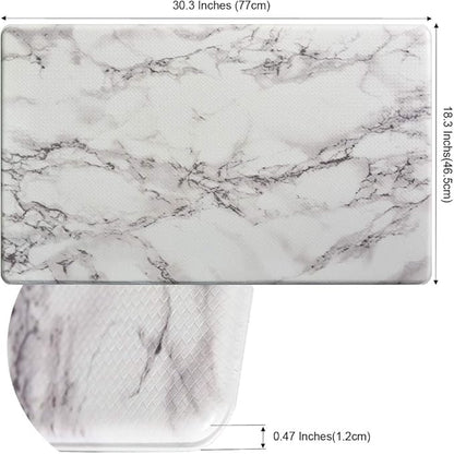Art3d Premiun Reversible Anti-Fatigue Kitchen Mat, Anti-Slip Floor Comfort Mat for Kitchen, Bathroom, Laundry Room or Office (18x30, Marble Design)