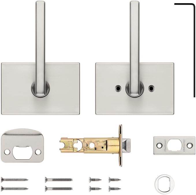 Kwikset Halifax Interior Passage Door Handle, Lever For Closet and Hallway Doors, Reversible Non-Locking Handle Lever, Satin Nickel, with Microban Protection
