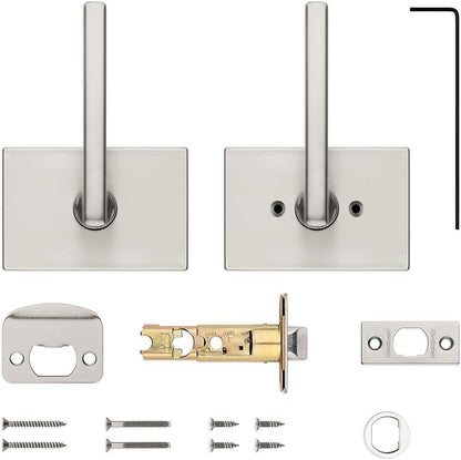 Kwikset Halifax Interior Passage Door Handle, Lever For Closet and Hallway Doors, Reversible Non-Locking Handle Lever, Satin Nickel, with Microban Protection