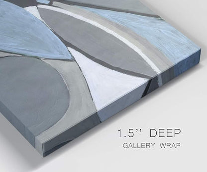Renditions Gallery Canvas Abstract Wall Art Modern Paintings Decorations Blue Grey Soft Jewel Geometric Canvas Wall Hanging Artwork Prints for Bedroom Living Room Office - 12"x18" LT02