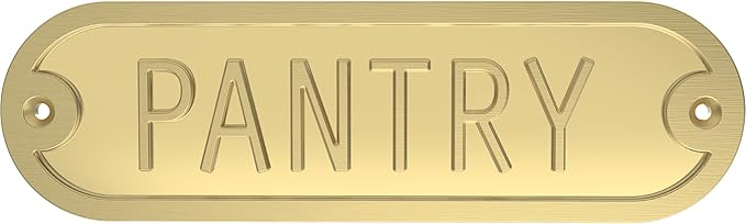 Franklin Brass Derby Pantry Door Sign Metal Interior Door Plaque in Brushed Gold HHIDPP-BRG-U