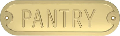 Franklin Brass Derby Pantry Door Sign Metal Interior Door Plaque in Brushed Gold HHIDPP-BRG-U