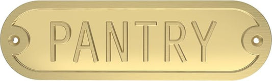 Franklin Brass Derby Pantry Door Sign Metal Interior Door Plaque in Brushed Gold HHIDPP-BRG-U