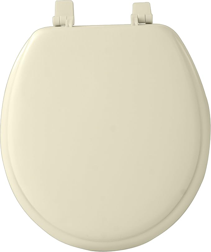 Soft Standard Vinyl Toilet Seat, Bone, 17 in | Toilet-Seat Construction: Contoured Seat Profile and Durable Finish Create a Polished Fixture Update.