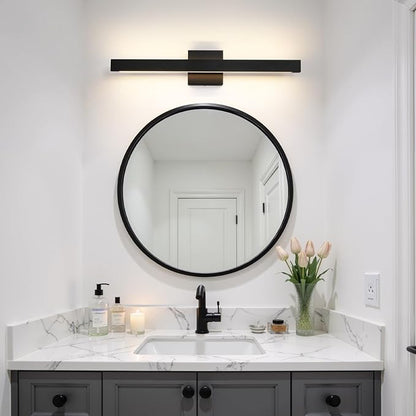 Modern Bathroom Vanity Light 24 Inch Black Bathroom Lighting Fixtures Over Mirror 20W 5CCT Dimmable LED Vanity Lights Bar for Bathroom Mirror Restroom Bedroom