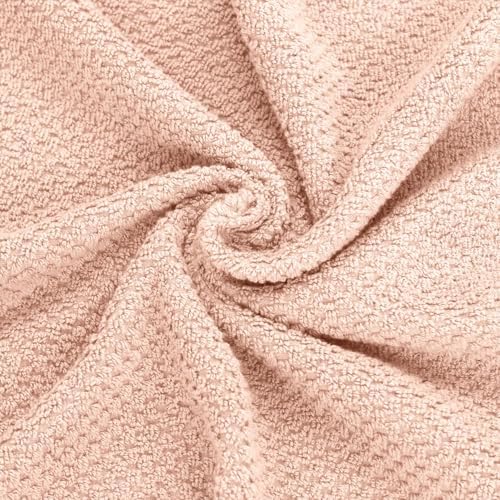 Feather & Stitch 100% Cotton 625 GSM Bath Towel Set of 6, Ultra Soft Highly Absorbent 2 Bath Towels, 2 Hand Towels & 2 Washcloth - Luxury Quick Dry Shower Towels (Pale Peach)