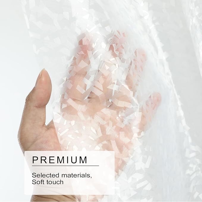 TIKABC Shower Curtain Liner, 4G PEVA Shower Liner, Plastic Peva Waterproof Shower Curtains, 72x72 inch with Grommet Holes 3 Magnetic Weights