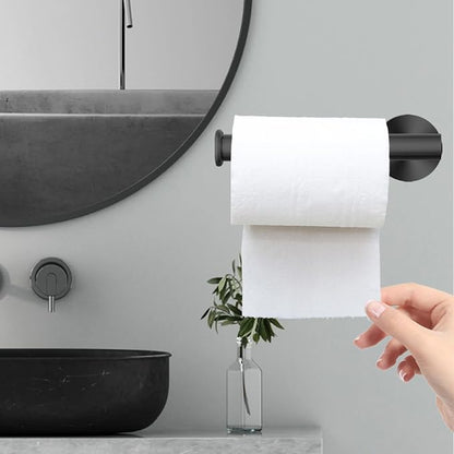 Black Bathroom Hardware Set, Towel Ring & Toilet Paper Holder, Stainless Steel SUS304, Hand Towel Hanger & Toilet Roll Holder, Sturdy Bathroom Accessories for Home or Kitchen