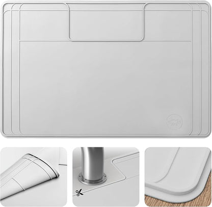 The Original Under Sink Mat - Silicone Waterproof mat, Trimmable, Easy to Clean, Kitchen cabinet liner, Under sink protector mats, Drip Tray with Lip - 31" x 22" or smaller