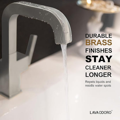 Brushed Nickel Bathroom Faucet, Lava Odoro One Hole Bathroom Sink Faucet Single Handle Swivel Vanity Faucet with Pop up Drain Assembly, Solid Brass Vessel Sink Faucet Deck Plate Included, BF204-BN